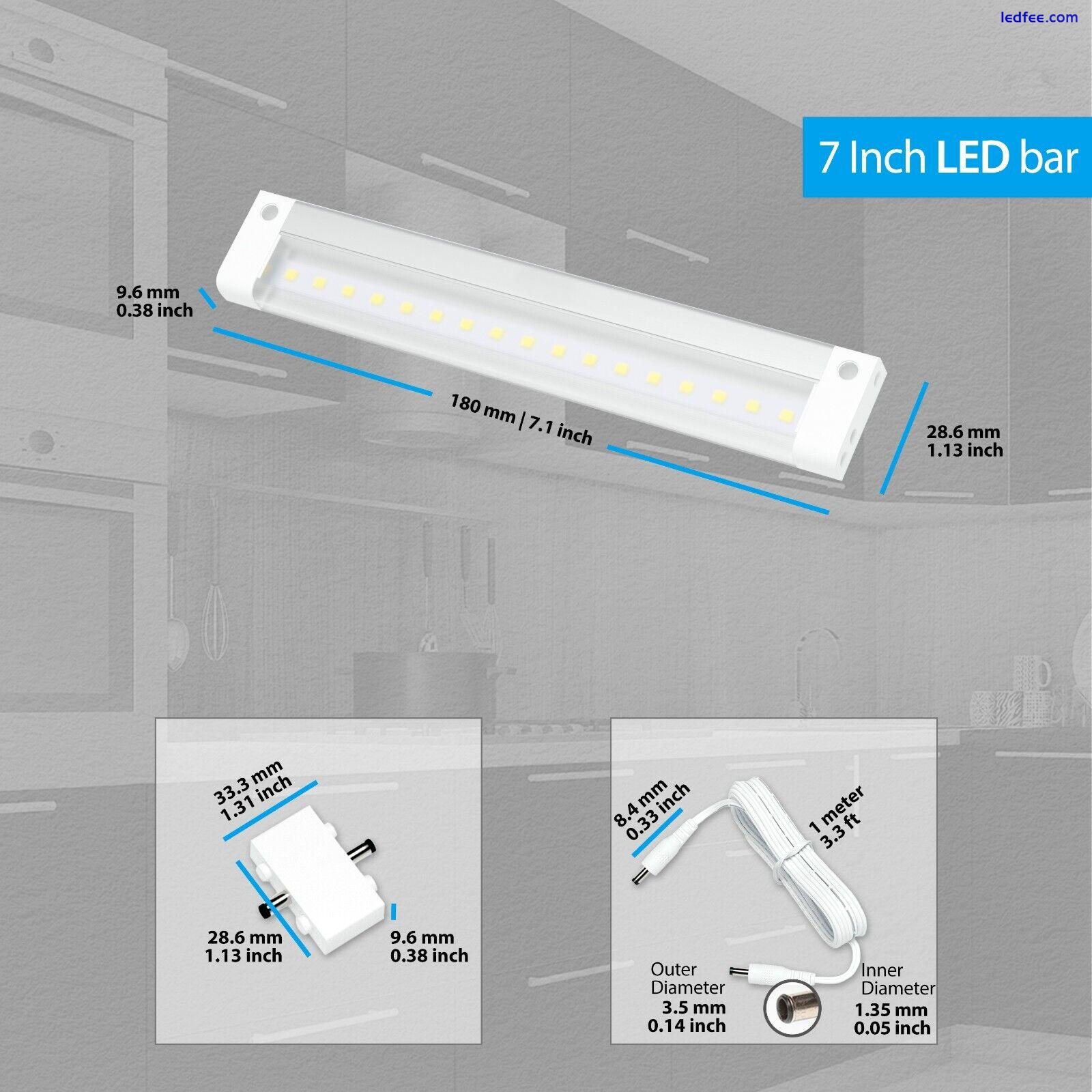 EShine White Finish LED Cabinet Lighting Bar Panel with Accessories NO IR Sensor 1 