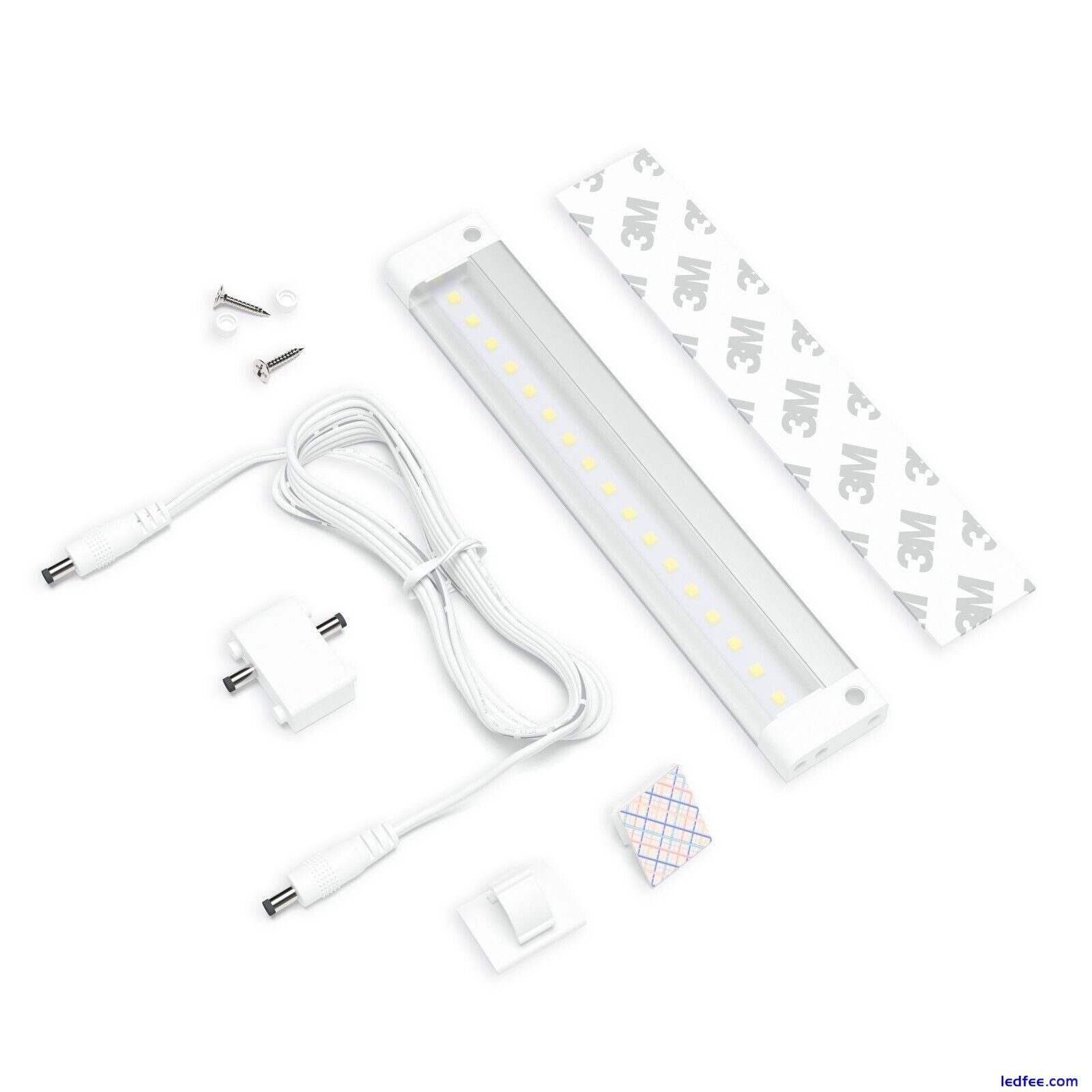 EShine White Finish LED Cabinet Lighting Bar Panel with Accessories NO IR Sensor 0 