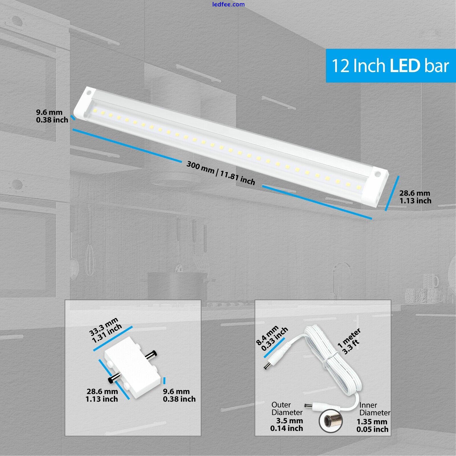 EShine White Finish LED Cabinet Lighting Bar Panel with Accessories NO IR Sensor 3 