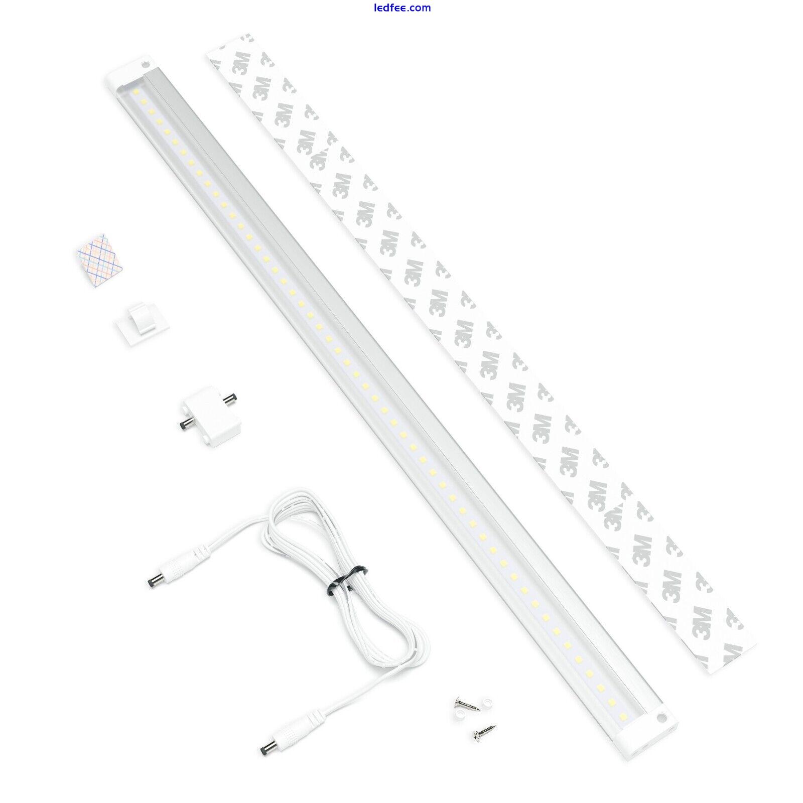 EShine White Finish LED Cabinet Lighting Bar Panel with Accessories NO IR Sensor 4 