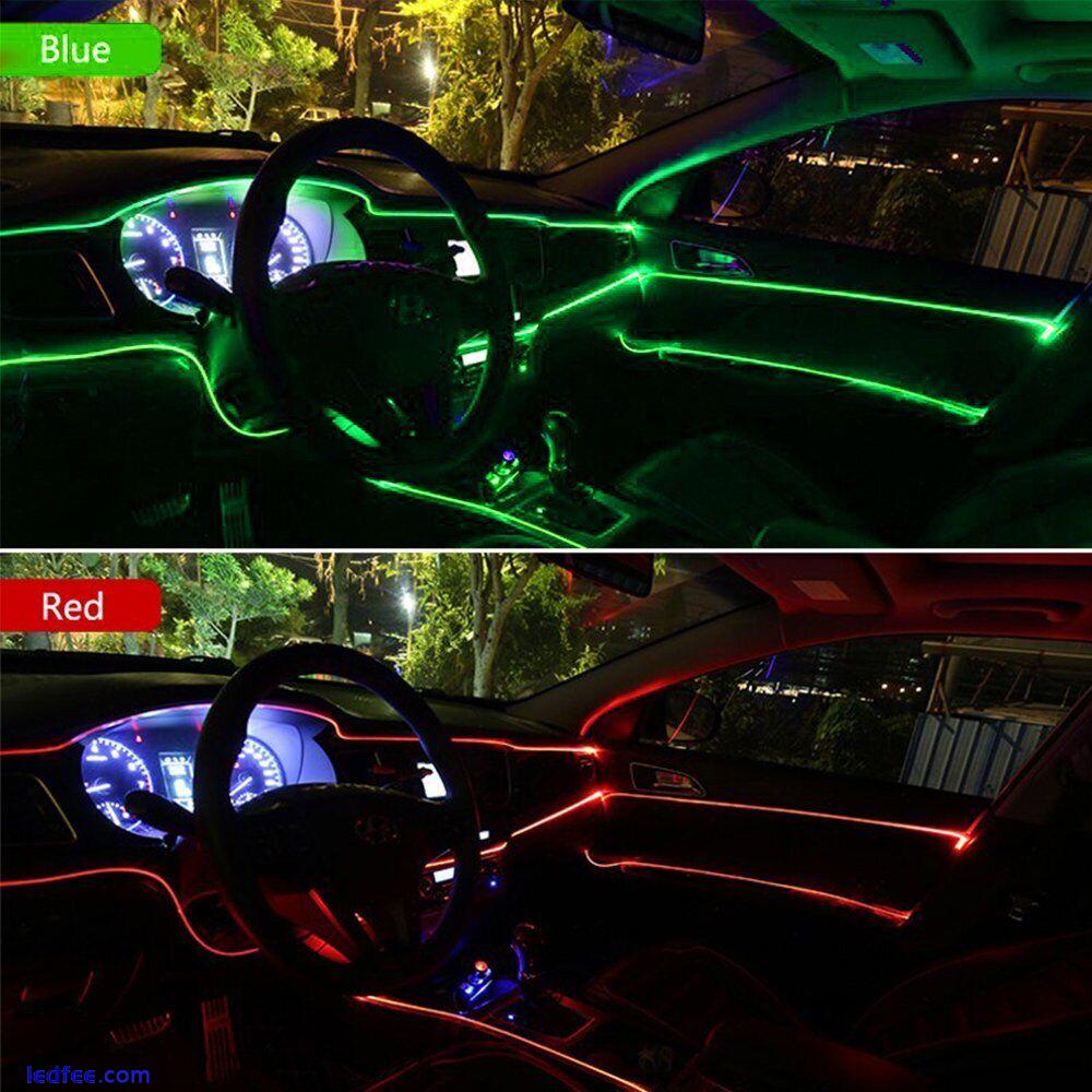 LED Auto Car Interior Decor Atmosphere Wire Strip Light Lamp Accessories 12V US 4 