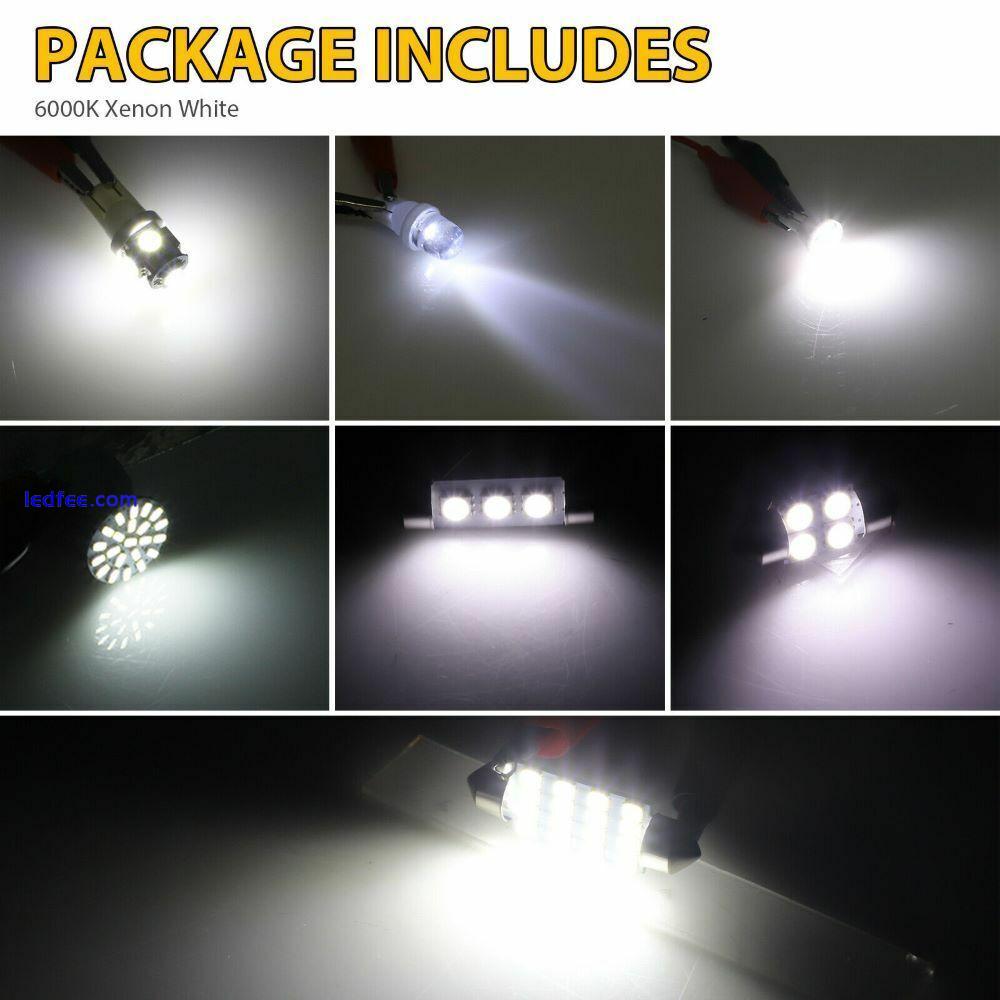 42Pcs Car Interior Combo LED Map Dome Door Trunk License Plate Light Bulbs White 3 