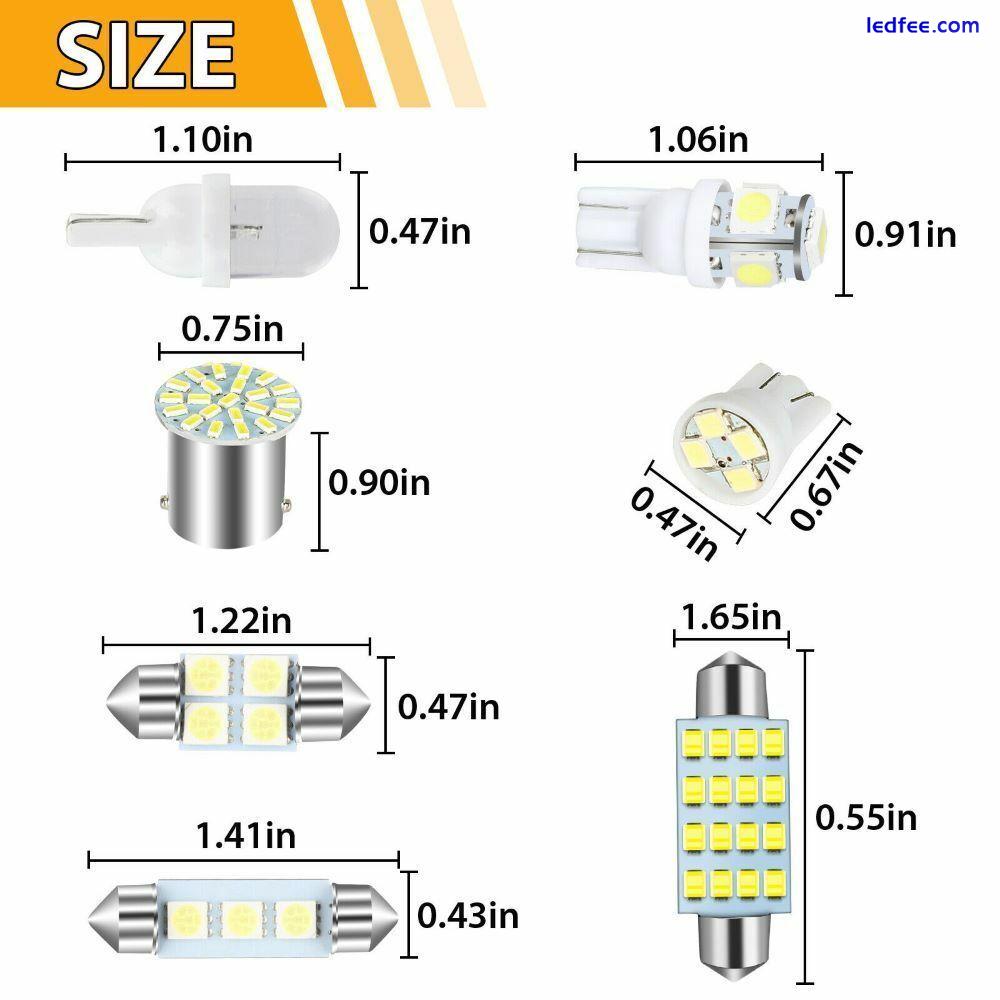 42Pcs Car Interior Combo LED Map Dome Door Trunk License Plate Light Bulbs White 1 