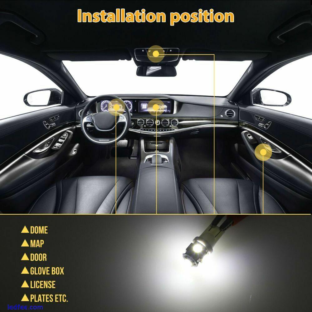 42Pcs Car Interior Combo LED Map Dome Door Trunk License Plate Light Bulbs White 5 