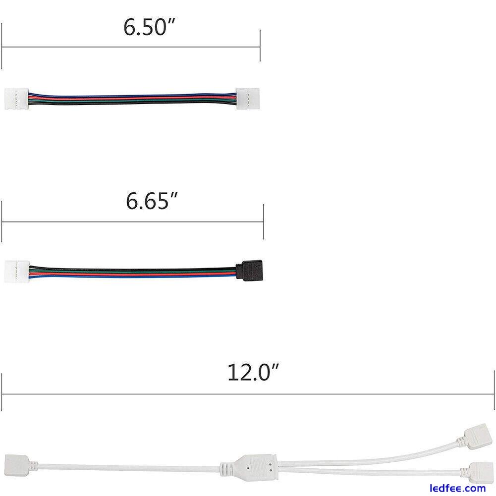 2x LED 4Pin LED Strip Light Connector 95Pcs/set RGB 5050 Adapter Accessories Kit 0 