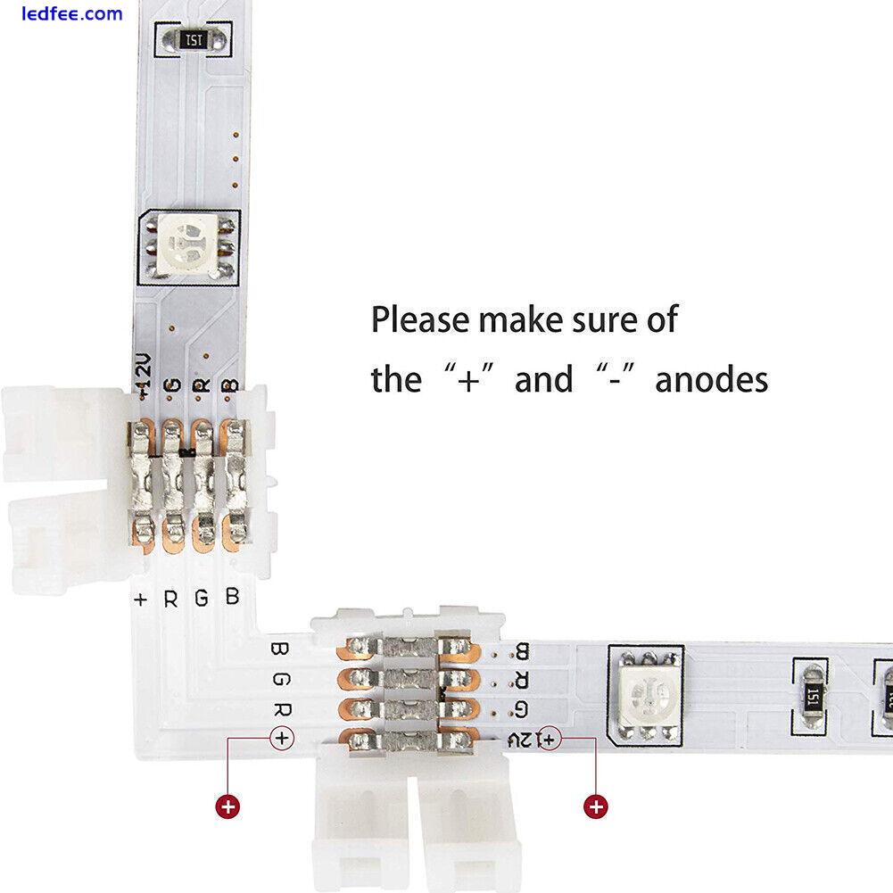 2x LED 4Pin LED Strip Light Connector 95Pcs/set RGB 5050 Adapter Accessories Kit 4 