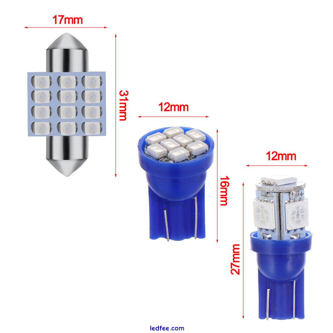 13Pcs Car Interior LED Lights Dome License Plate Lamp 12V Kit Accessories Blue 0 