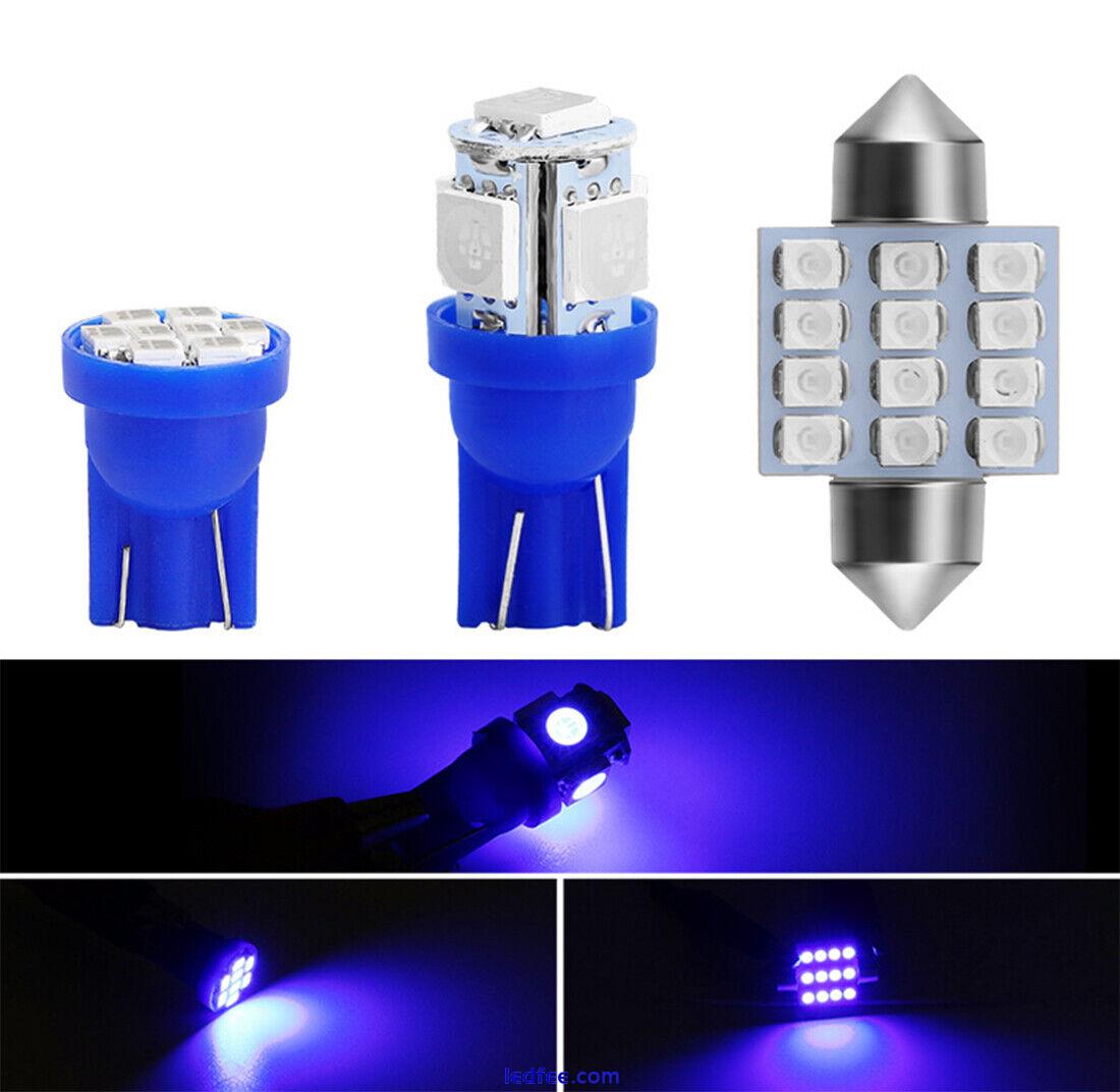 13Pcs Car Interior LED Lights Dome License Plate Lamp 12V Kit Accessories Blue 3 