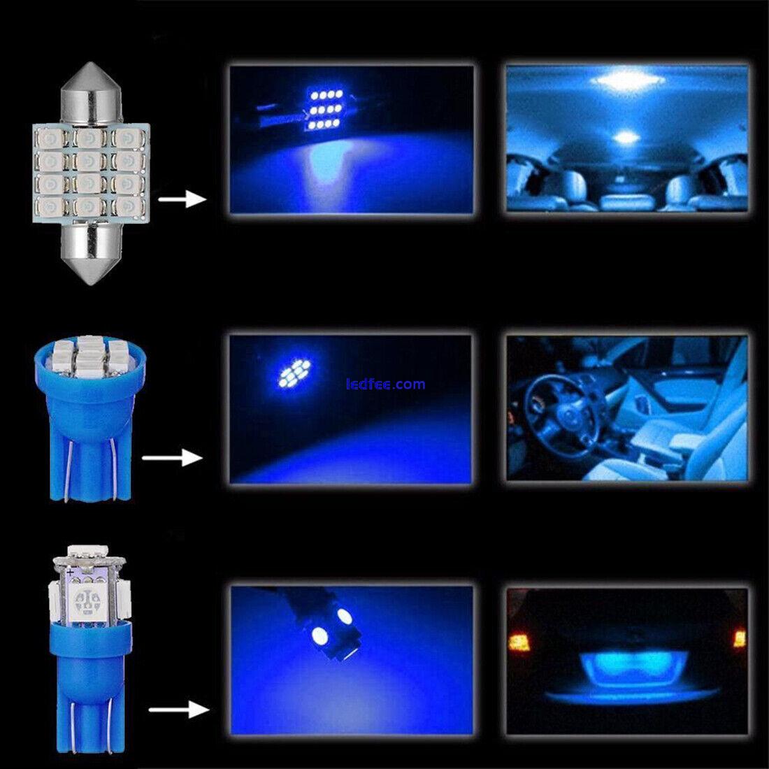 13Pcs Car Interior LED Lights Dome License Plate Lamp 12V Kit Accessories Blue 4 