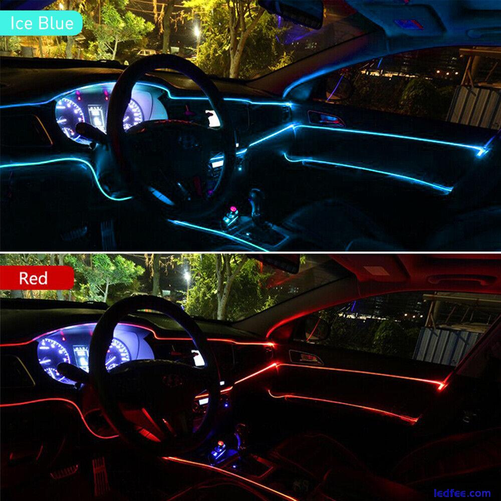 2M LED Car Interior Decor Atmosphere Strip Wire Light Lamp Accessories EOJ 3 