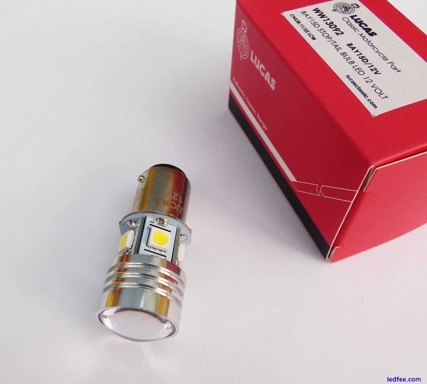 Lucas 12V BA15D Stop & Tail Classic Car / Motorcycle LED Rear Lamp Bulb, LLB380 0 