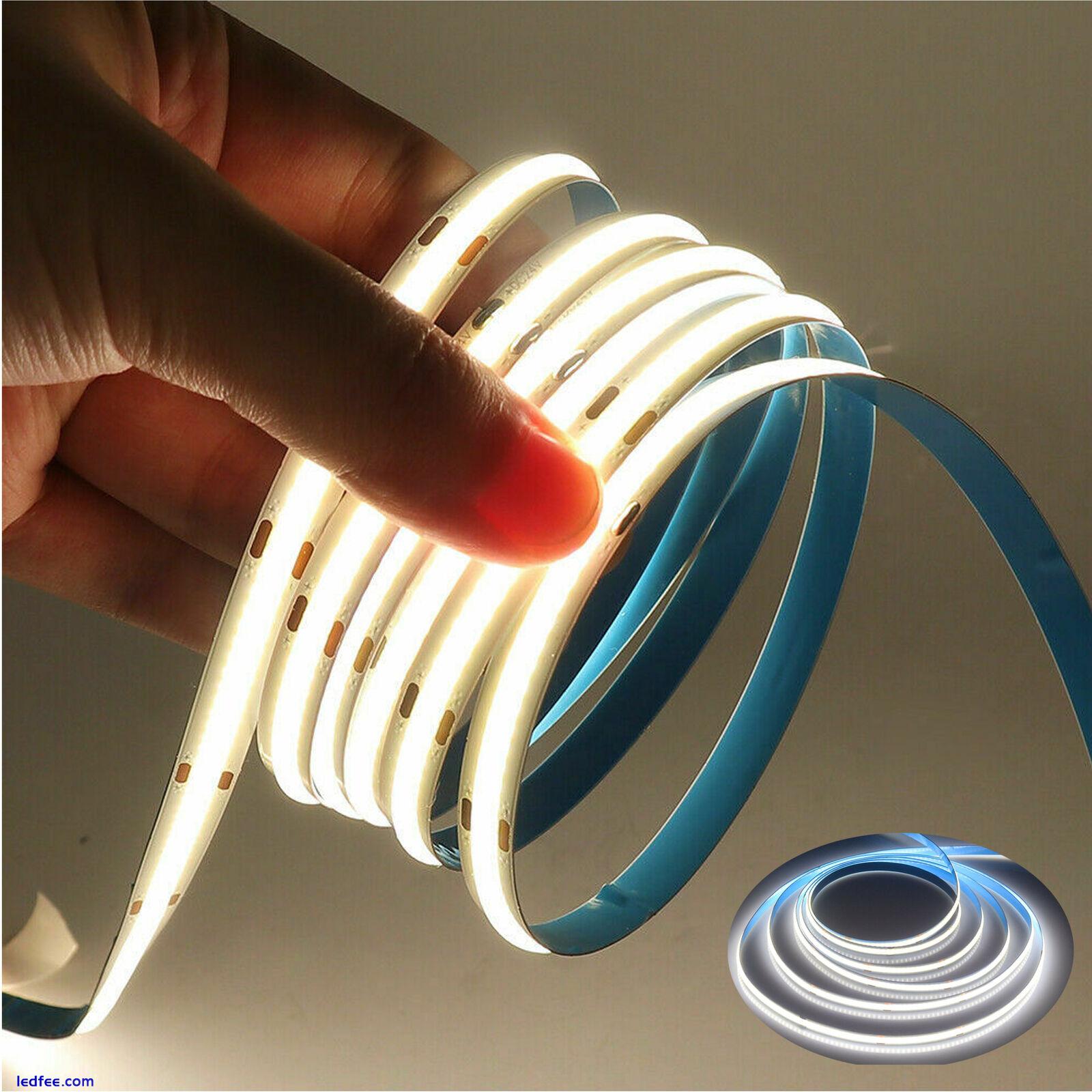 COB LED Strip Light Flexible Tape Lights Home DIY High Density Lighting 12V 24V 0 