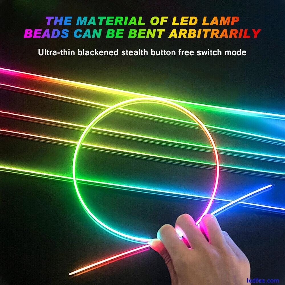 1In18 Accessories RGB LED Lights Car Interior Floor Decor Atmosphere Strip Lamp 5 