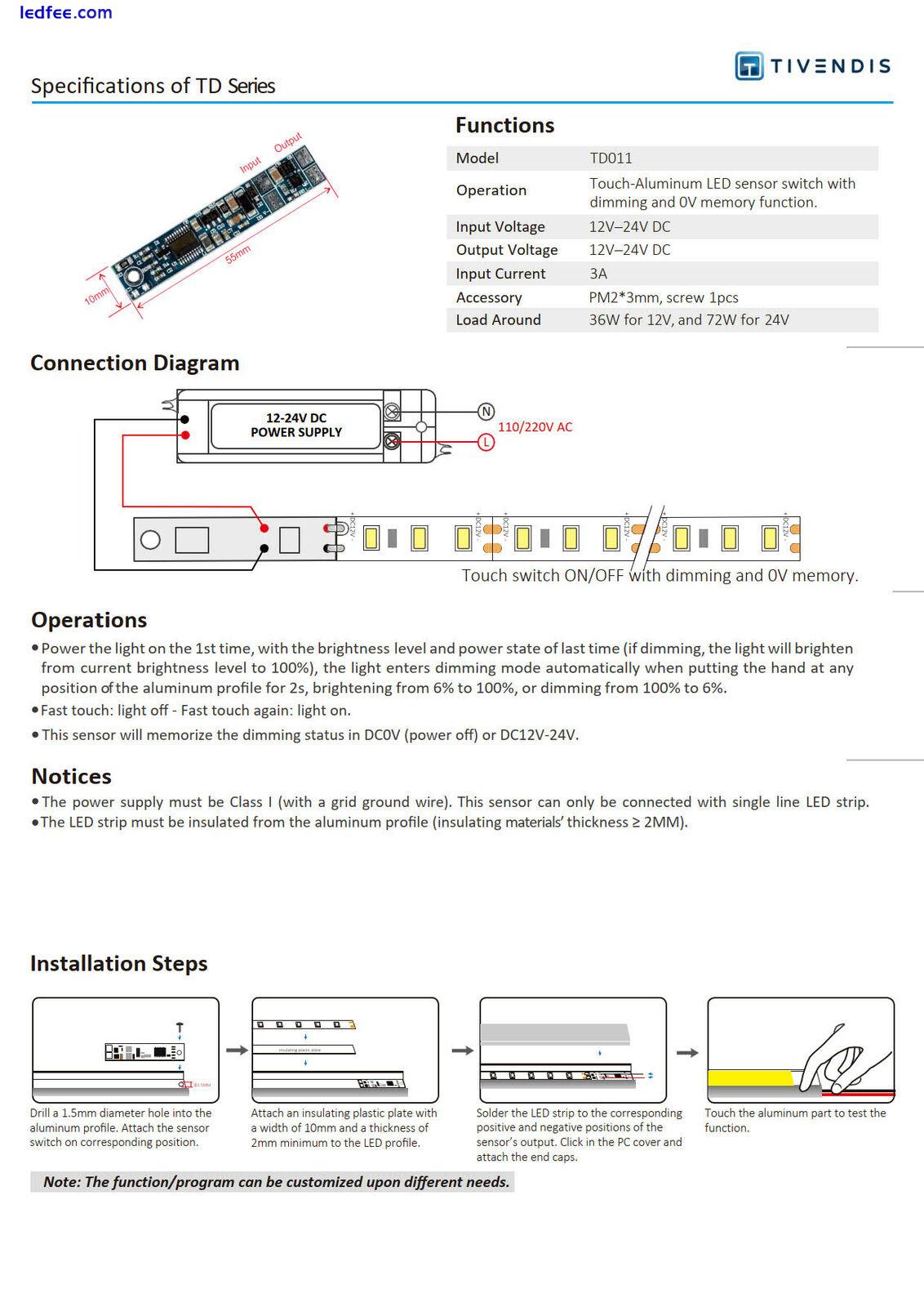 LED Aluminiumprofil Berührungssensor Touch Sensor Dimmbar Memory Platine 2 