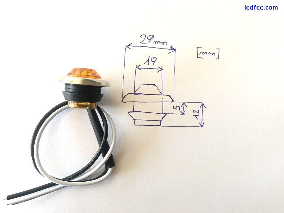 2x Amber Side Light Indicator For Classic Car Fiat Lancia Jaguar Morgan Kit LED 3 