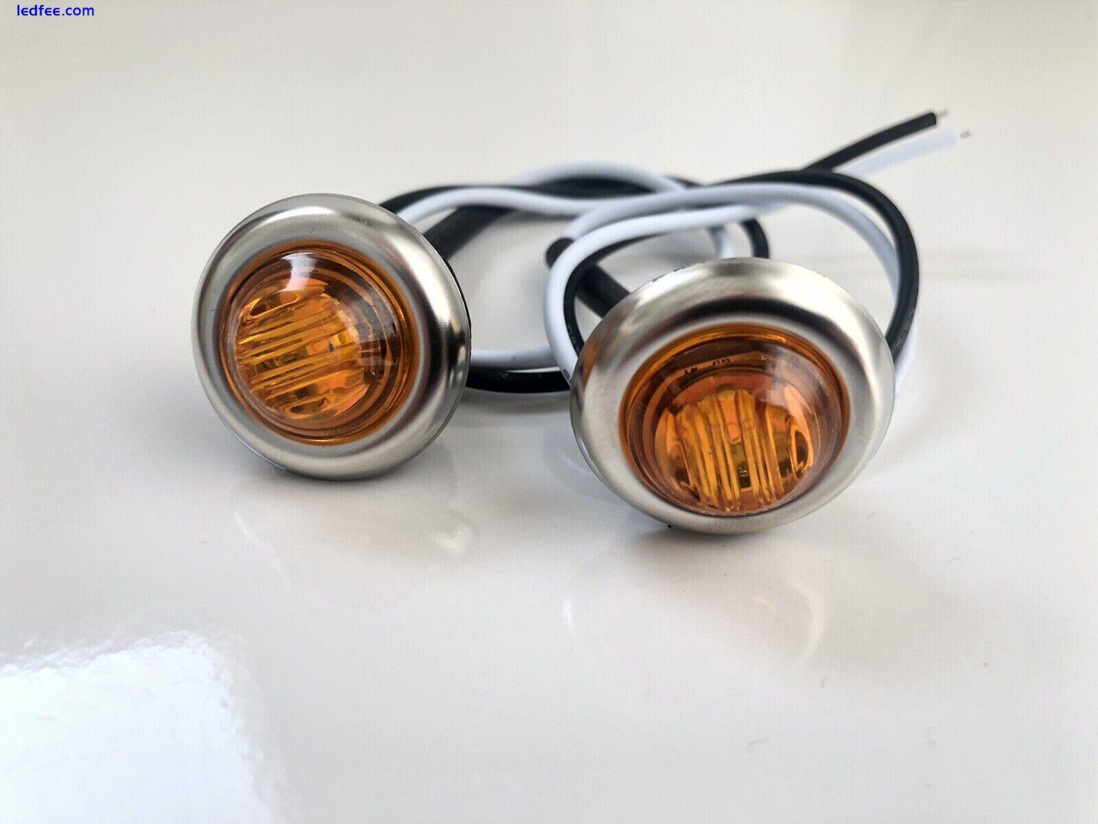 2x Amber Side Light Indicator For Classic Car Fiat Lancia Jaguar Morgan Kit LED 0 