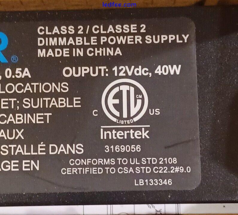 SEALED NEW Kichler 4TD12V40 Black 12 Volt Dimmable Led Power Supply - 40 Watts 1 