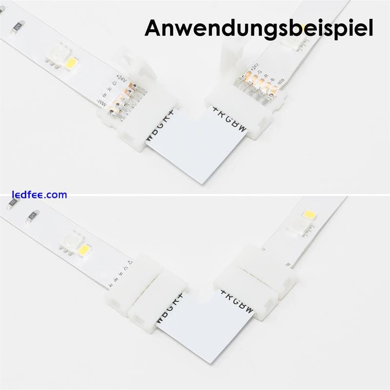 LED RGBW Stripe Zubehör Verbinder Brücken Adapter Steckverbinder Kabel 5 Pin 2 