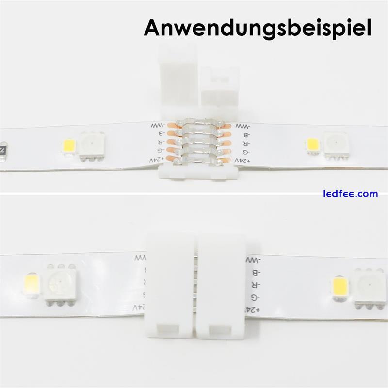 LED RGBW Stripe Zubehör Verbinder Brücken Adapter Steckverbinder Kabel 5 Pin 1 
