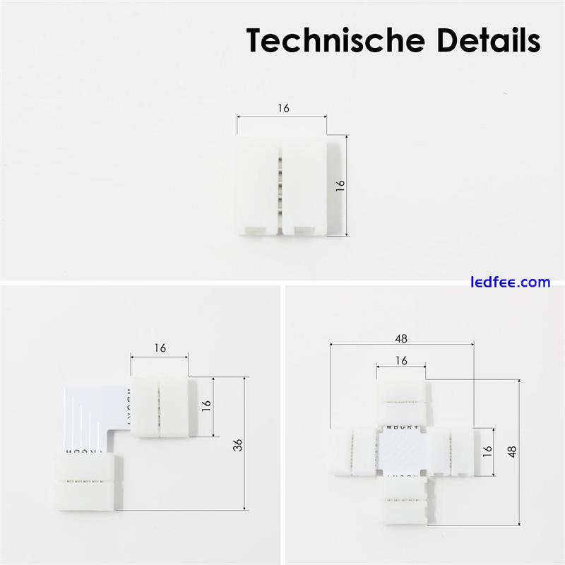 LED RGBW Stripe Zubehör Verbinder Brücken Adapter Steckverbinder Kabel 5 Pin 4 