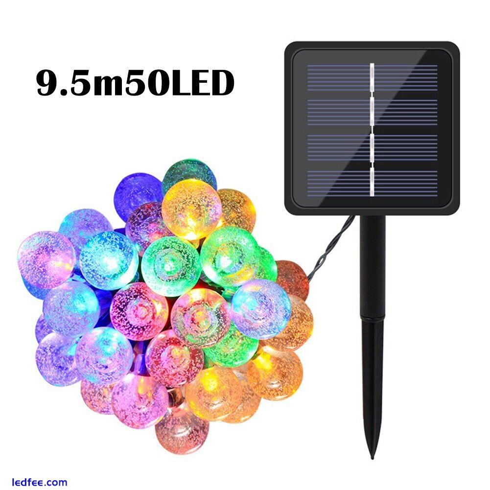 Accessories Outdoors Solar Light String Crystal Ball Free Line LED Color Light 1 