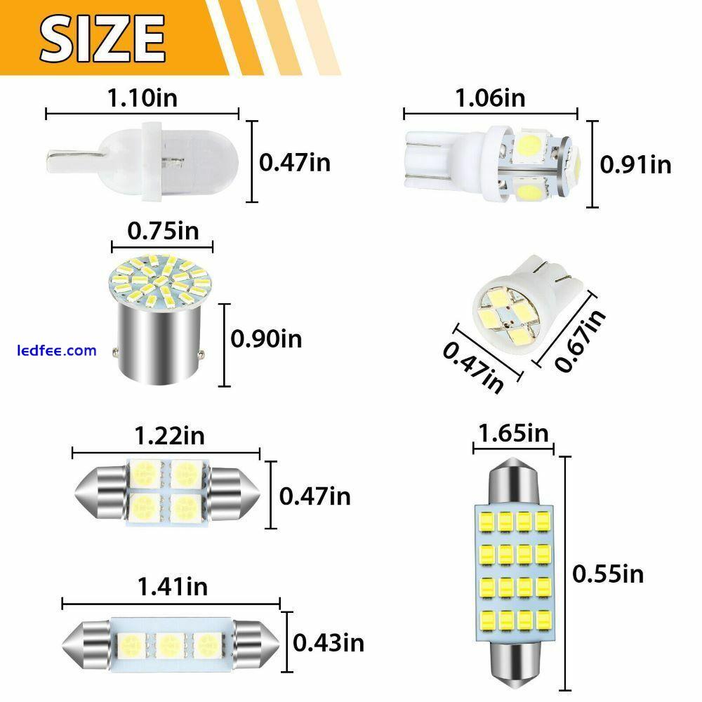 42× Car Interior Combo LED Map Dome Door Trunk License Plate Light Bulbs White 1 