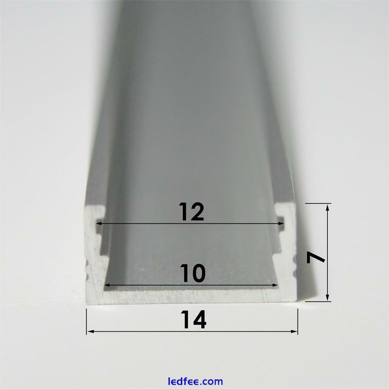 1m LED Aluminium-Profil POLARUS-MIKRO 14x7mm ALU Leiste m Abdeckung OPAL Schiene 4 