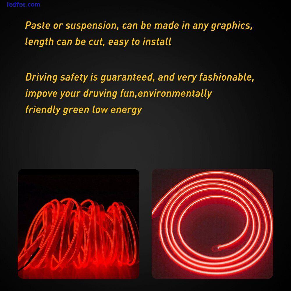 LED Car Interior 6.5FT Atmosphere Decorative Wire Strip Accessories Lamp Light D 5 
