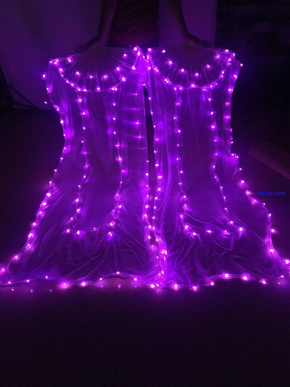 New Belly Dance LED Fan Accessories Veils Silk Carnival Stage Performance Props 0 