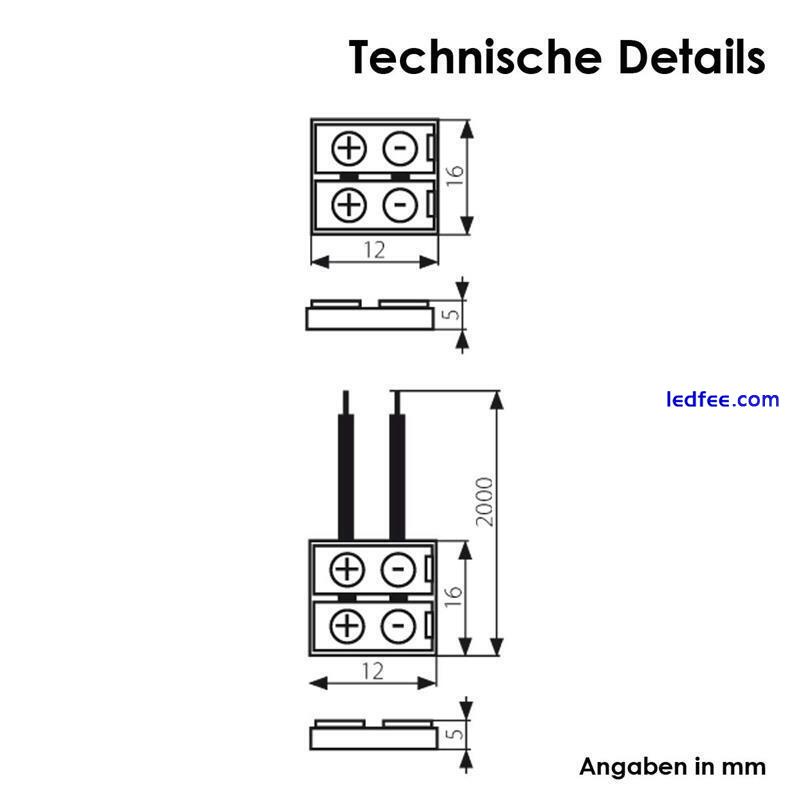 5 x Schnell-Anschlusskabel für 2pol SMD LED Stripe Streifen Anschluss-Kabel 15cm 4 