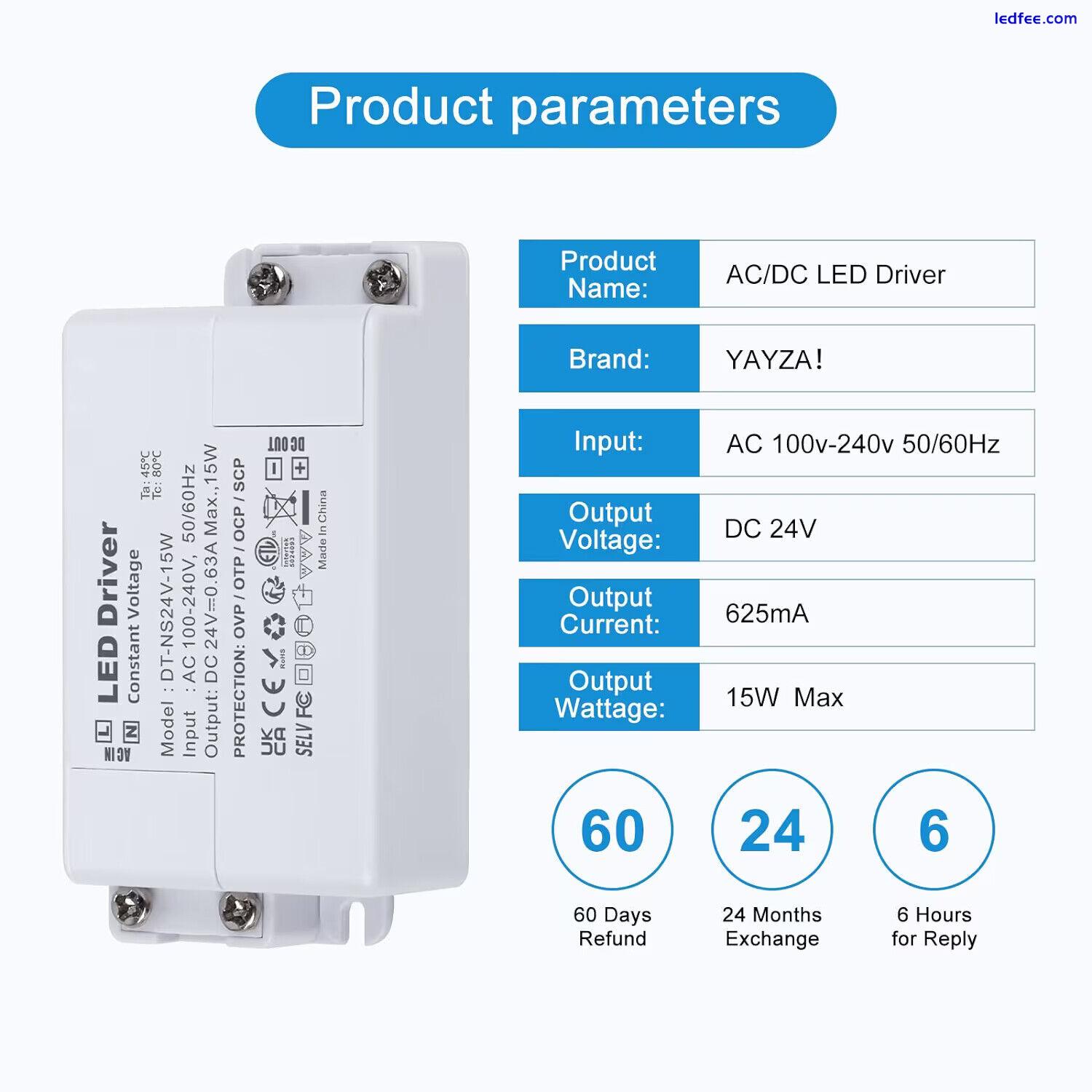 YAYZA! LED Driver 24V 15W, 240V to 24V LED Transformer 1.6A, IP44 Low Voltage P 0 