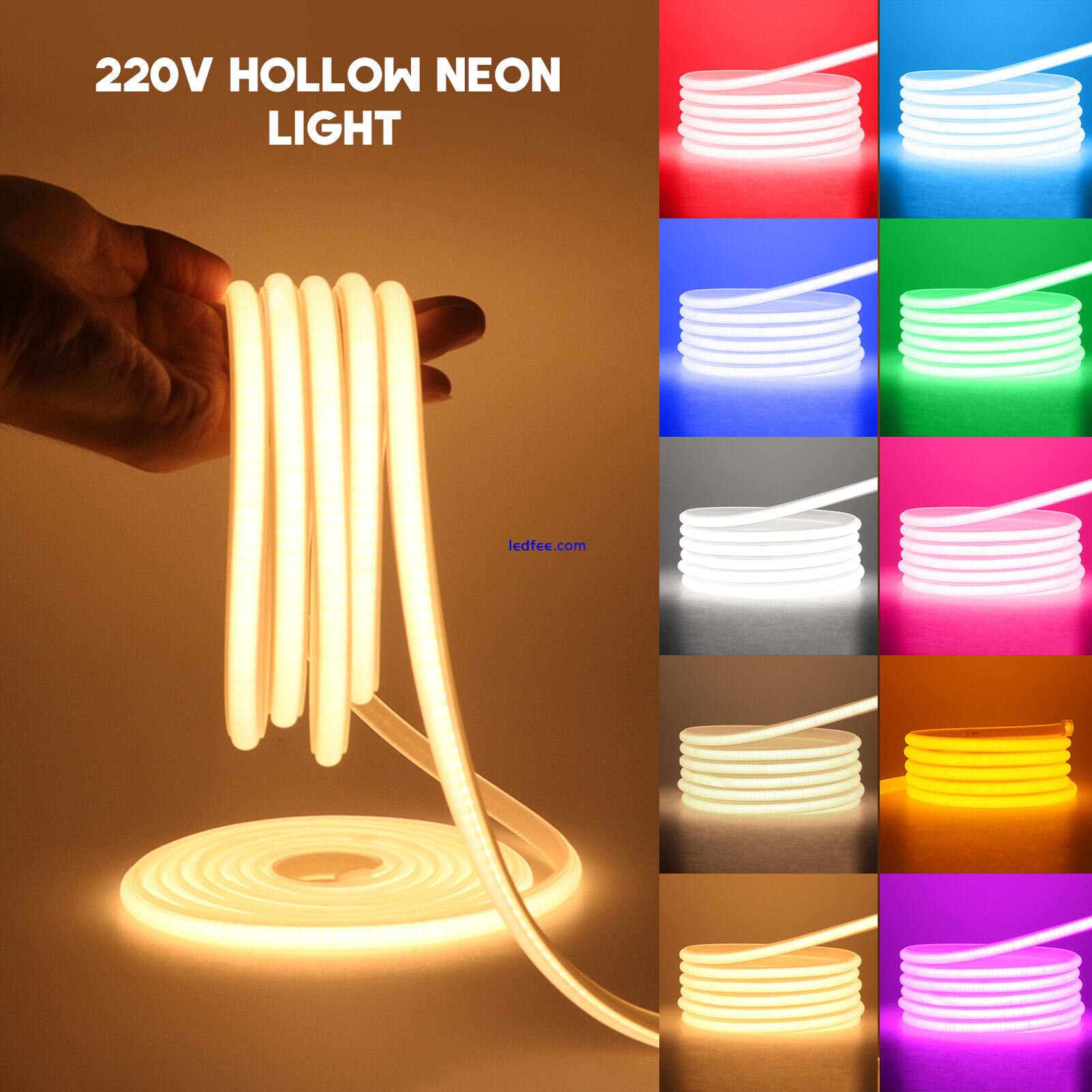 230V COB Neon LED Strip Rope Lights Waterproof Flexible Kitchen Bedroom Outdoor 1 