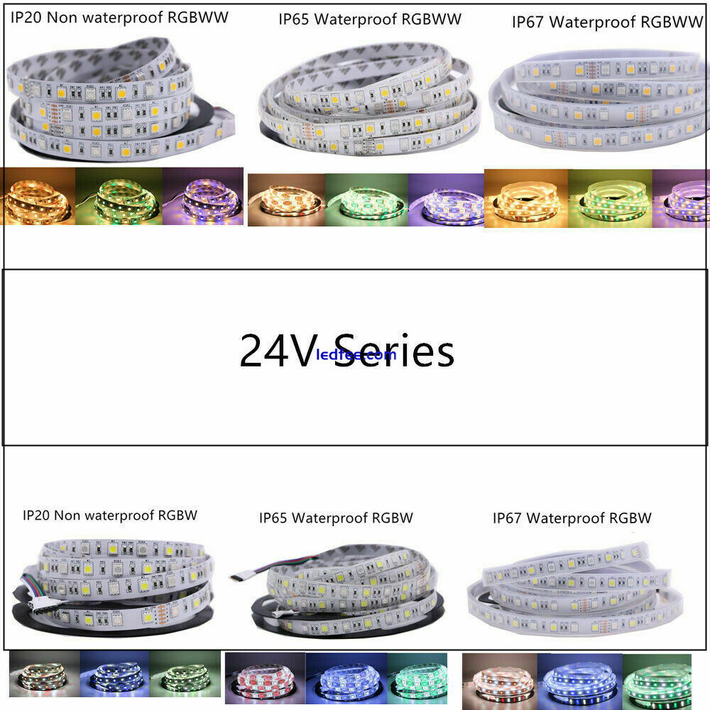 1-5M RGB CCT LED Strip light RGB+W+WW Tape XMAS Kitchen Cabinet Ceiling 12V 24V 3 
