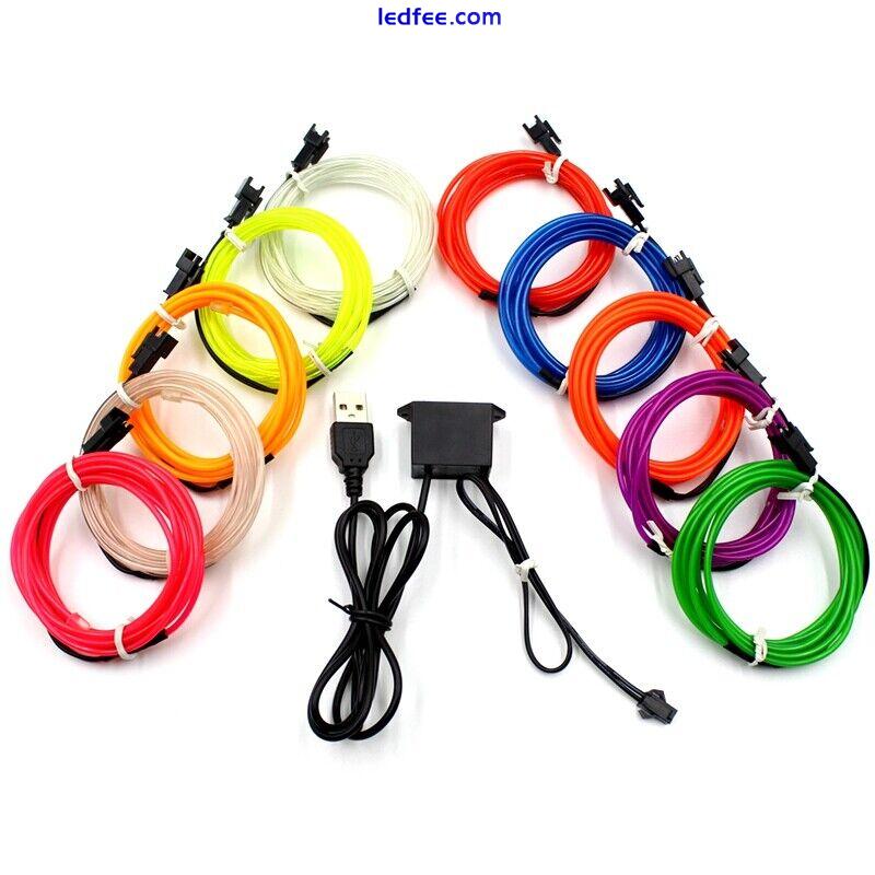 Wire Neon LED Strip String Light Flexible Rope Tube Car Lighter / 5V USB /12V 1 