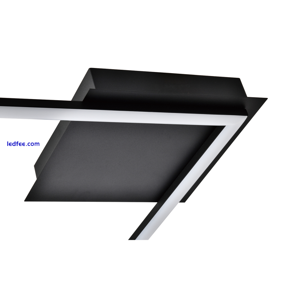 Modern Designer Thin Profile Strip LED Ceiling Lighting Fitting in Matt Black... 1 