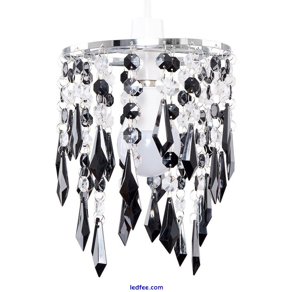 Ceiling Pendant Light Shade Easy Fit Lampshade Jewel Acrylic Droplets Crystal  0 