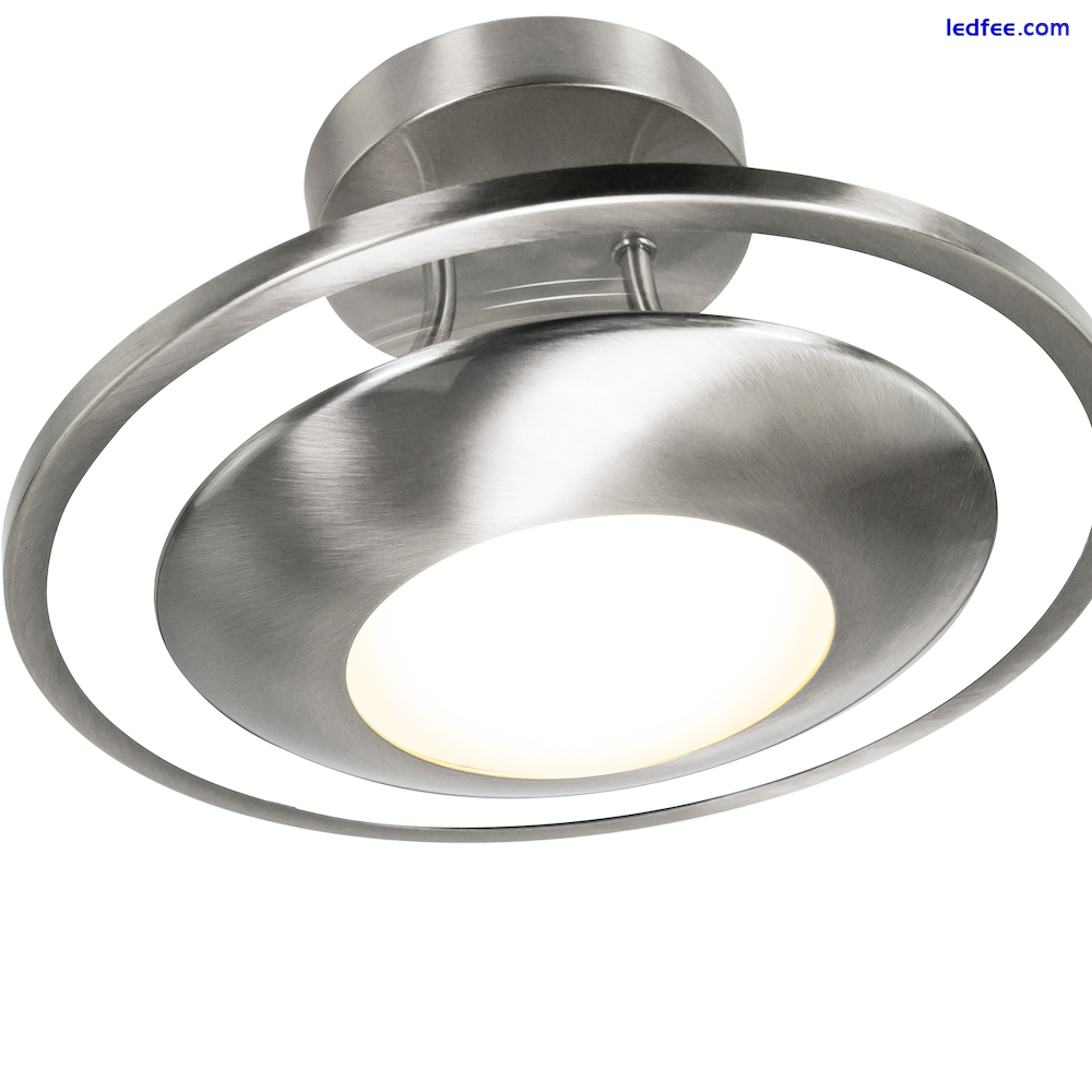 Modernistic Semi Flush Eco Friendly LED Ceiling Light Fitting in Satin Nickel... 3 