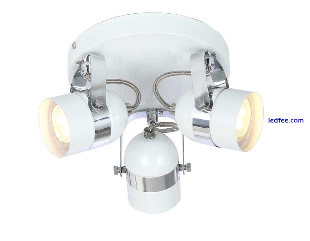 3 Way LED Ceiling Lights Adjustable Modern Kitchen GU10 Spotlights Fitting Lamp 4 