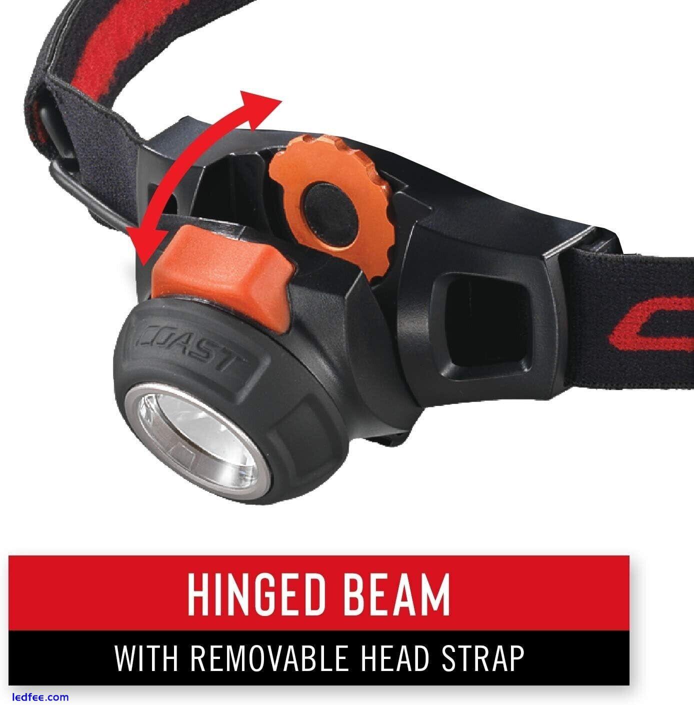 COAST LED 250 Lumens 95m Range 2 mode Focusing Head Torch Recharge HL7R 2 