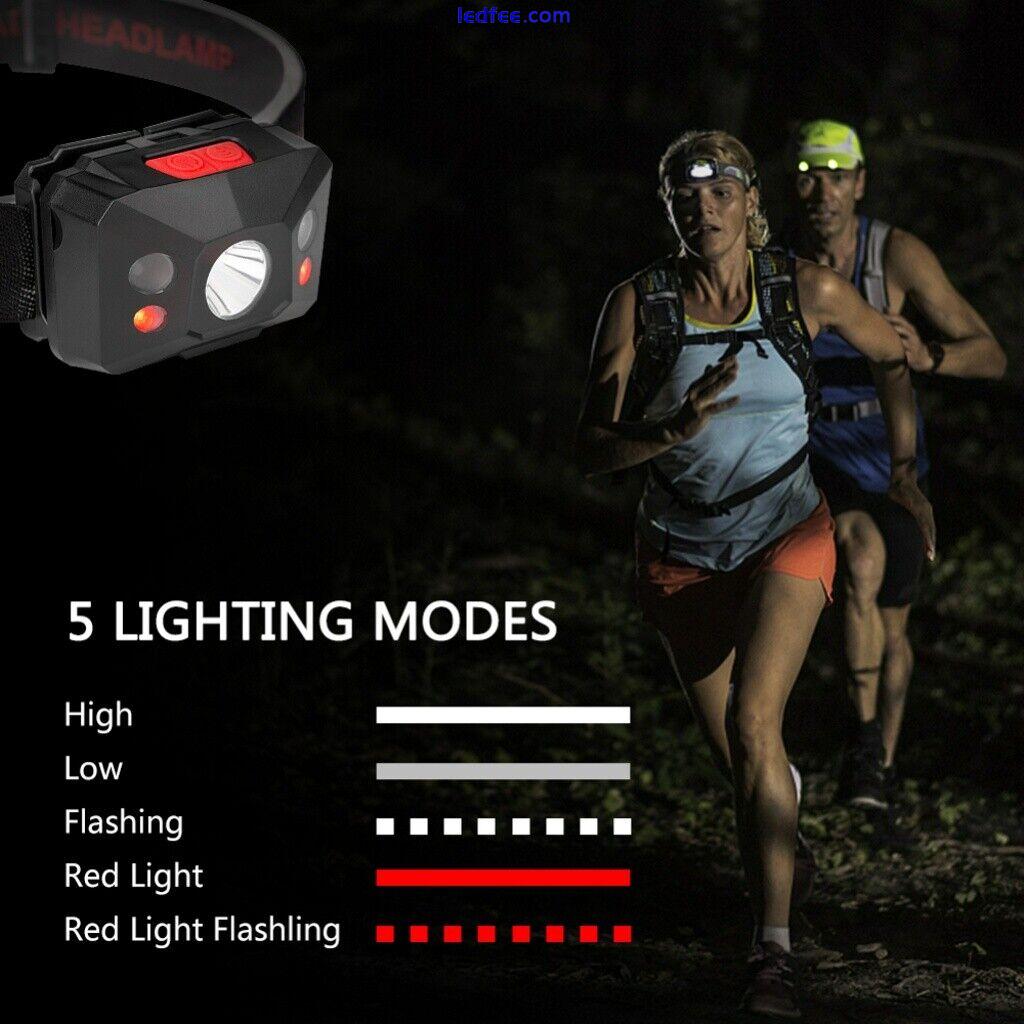 Waterproof Head Torch Headlight LED USB Rechargeable Headlamp Camping Light 3 