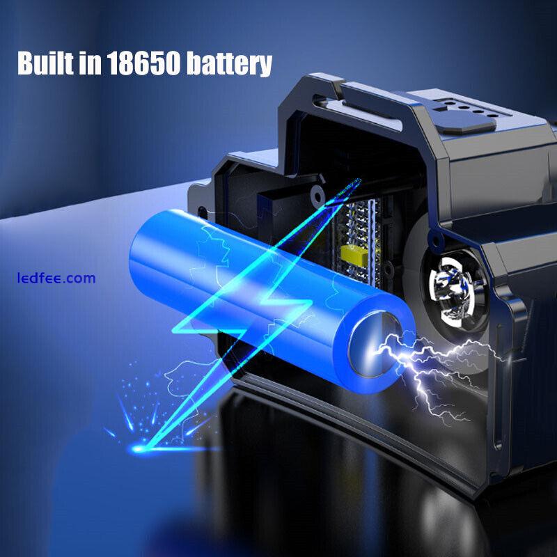 Super Bright LED Headlamp USB Rechargeable Zoom Head Band Work Torch Flashlight 5 