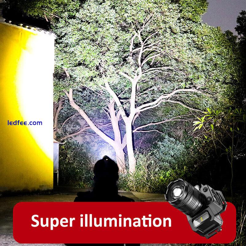 Super Bright Head Torch COB LED Headlamp Headlight Zoom  Rechargeable Flashlight 1 