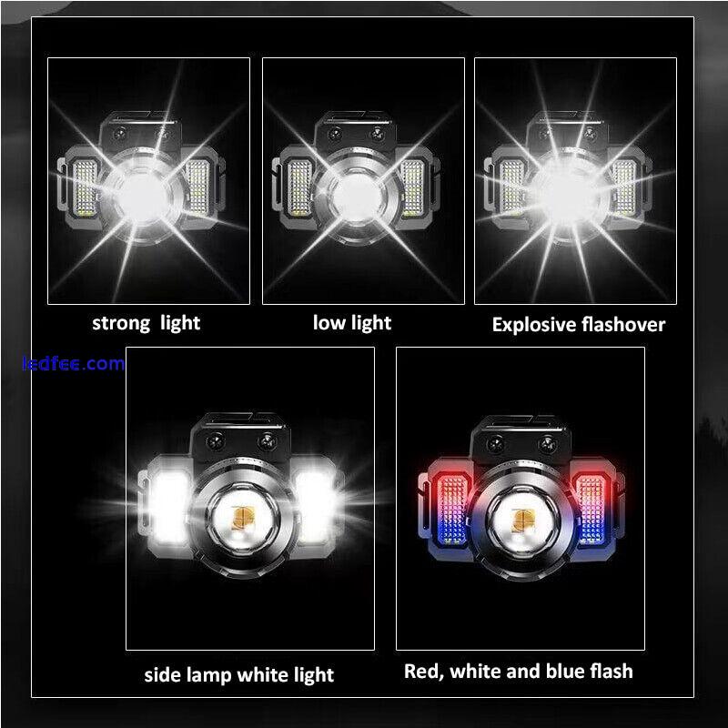 Super Bright Head Torch COB LED Headlamp Headlight Zoom  Rechargeable Flashlight 5 