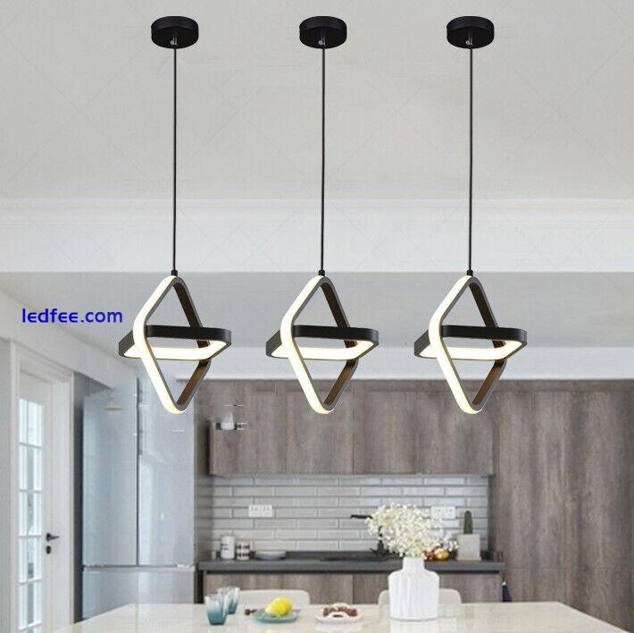 Black Pendant Light Bar Chandelier Lighting Kitchen LED Lamp Home Ceiling Lights 5 