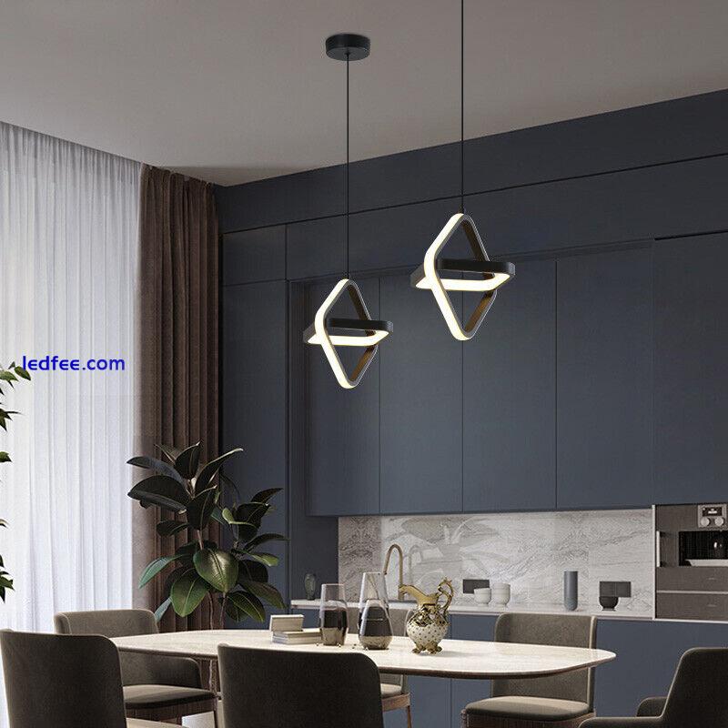 Black Pendant Light Bar Chandelier Lighting Kitchen LED Lamp Home Ceiling Lights 3 