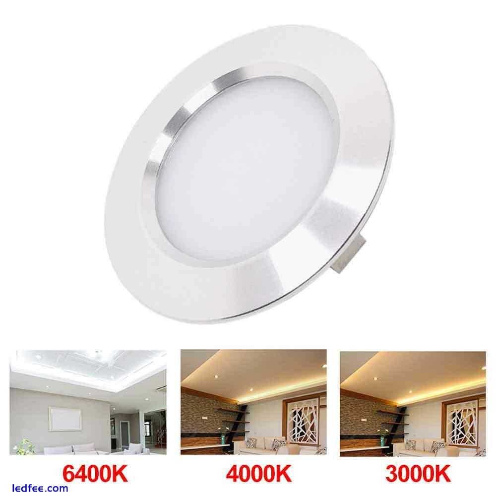 LED Ceiling Light Recessed Ultra Slim Panel Down Lights Round Bathroom Spot Lamp 3 