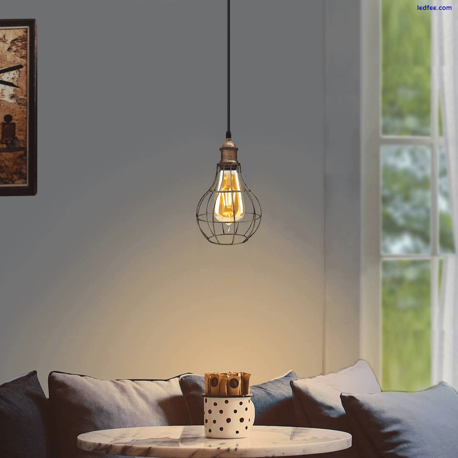 Modern Vintage Industrial Retro Loft Cage Metal Ceiling Lamp Shade Pendant Light 3 