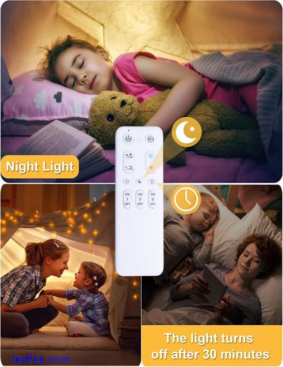 FANLG LED Ceiling Light, 40CM Cloud Light Dimmable Ceiling Lamp with Remote Kids 1 