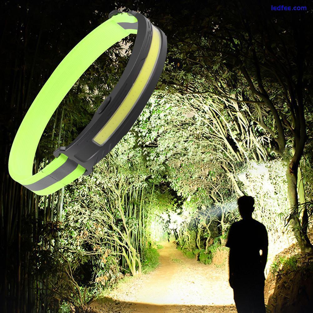 COB LED Headlamp USBRechargeable Headlight-Torch Work Light Bar Head Band Lamp T 0 