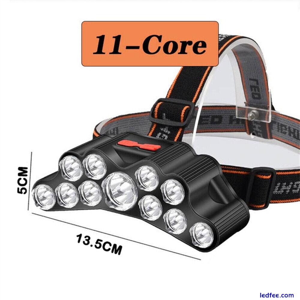 1/10X LED Head Torch Rechargeable Waterproof COB Headlamp Powerful Headlight UK 2 